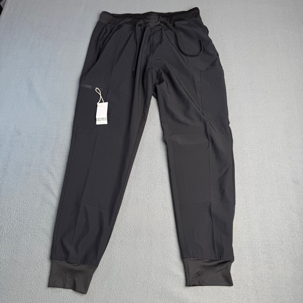 CozyFit Mens Black Jogger Scrub Pants Size Medium NWT Cargo Pocket Drawstring